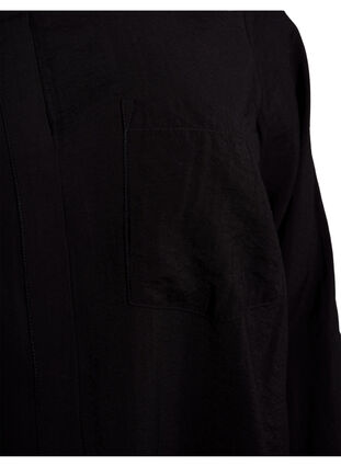 Long shirt in viscose blend, Black, Packshot image number 3