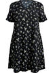 Short-sleeved dress with a V-neck, Black, Packshot image number 0