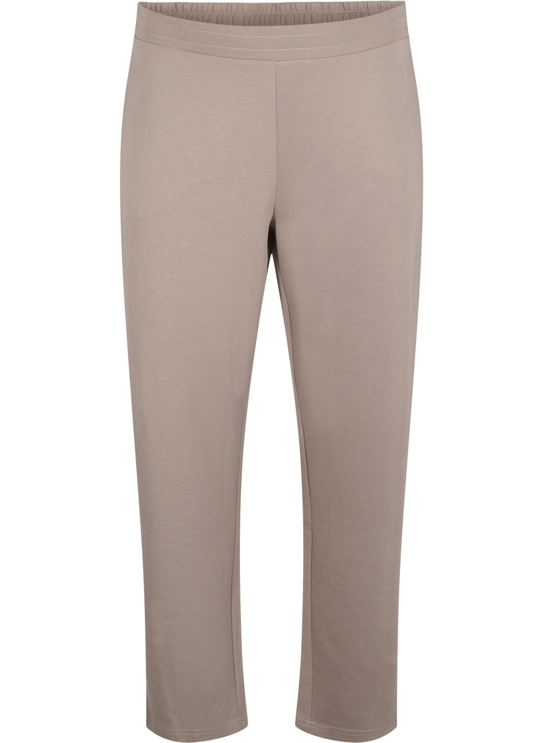 Zizzifashion Modal-blend trousers with elasticated waistband, Beige, Packshot image number 0