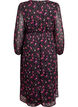 Chiffon dress with floral print and long sleeves, Black, Packshot image number 1