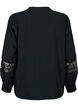 Viscose blouse with crocheted details, Black, Packshot image number 1