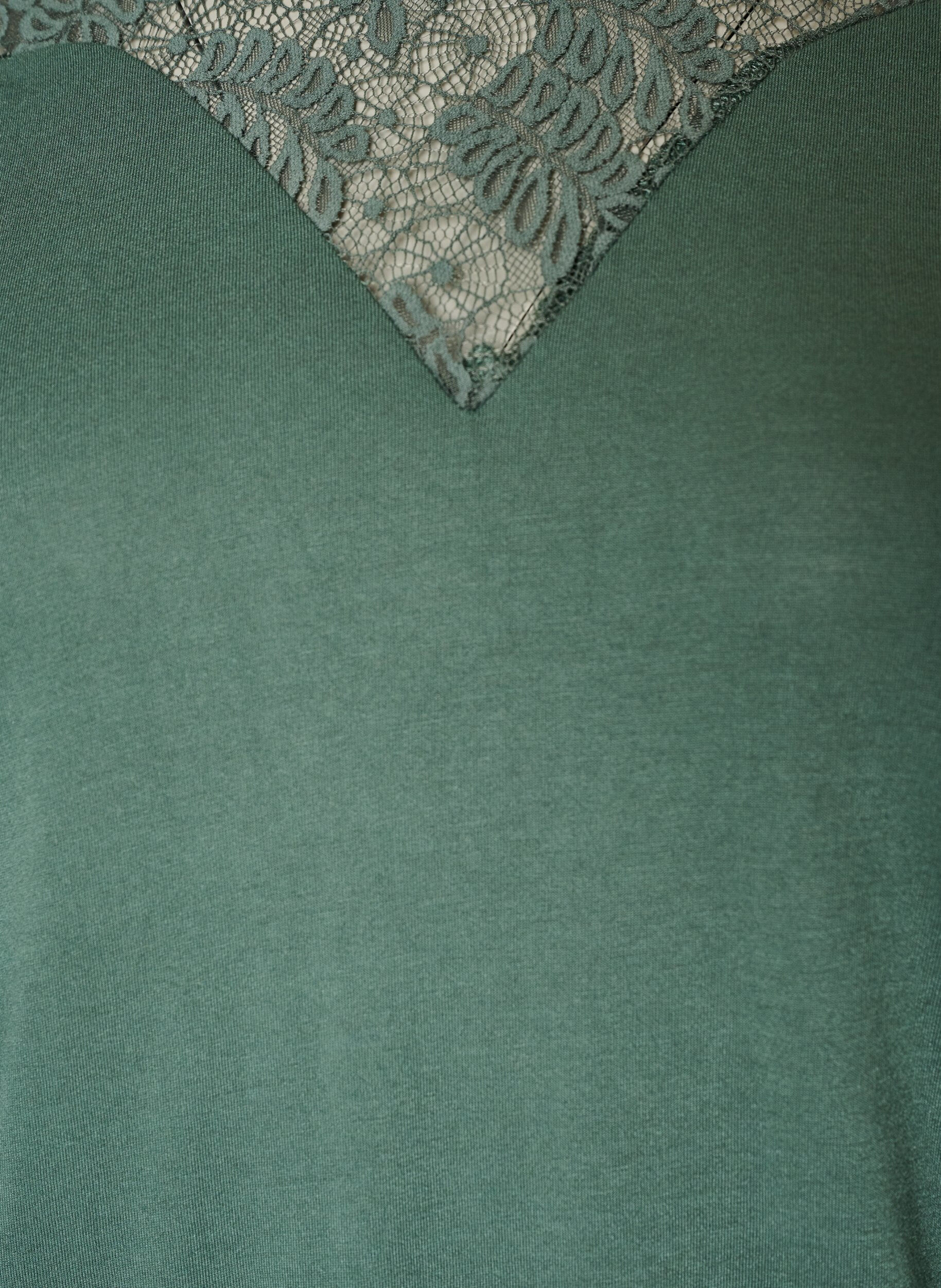 ZizzifashionBlouse with lace insert and balloon sleeves, Green, Packshot image number 2