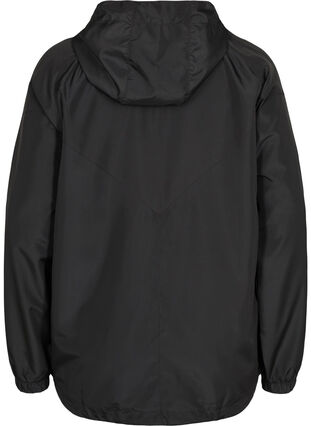 Short jacket with hood and adjustable bottom hem, Black, Packshot image number 1