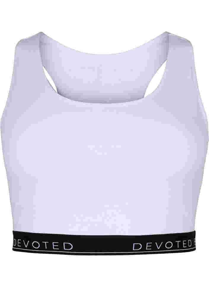 Cotton bra with round neckline, B. White/Upper Font, Packshot image number 0