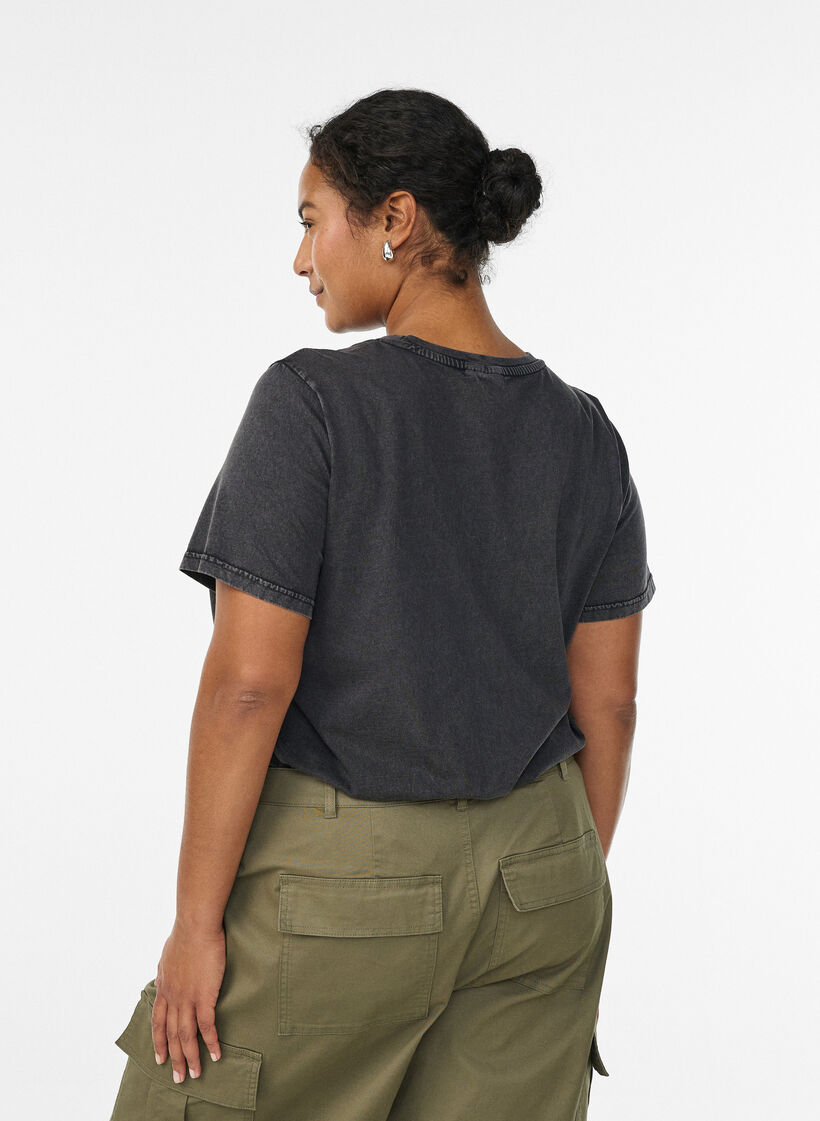 Organic cotton t-shirt with print, Dark Grey, Model image number 1