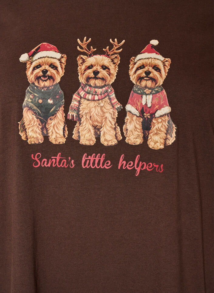Christmas t-shirt in organic cotton, Brown, Packshot image number 2