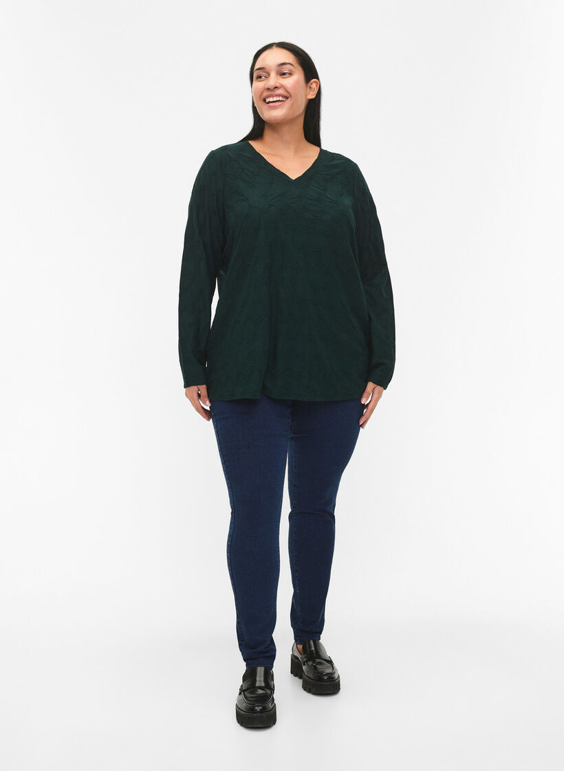 FLASH - Jeggings with wide elastic waistband, Blue, Model image number 0