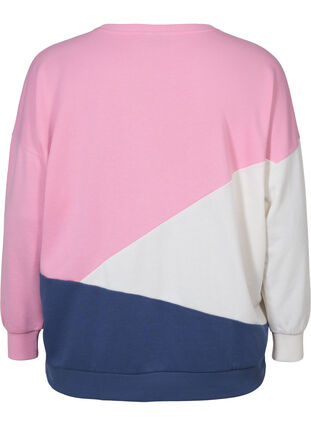 Sweatshirt med colour-block, C. Pink C. Blocking, Packshot image number 1