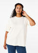 T-shirt with rhinestones and round neck, White, Model image number 0