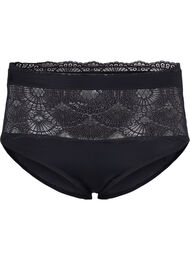 High waisted tai knickers with laces, Black, Packshot