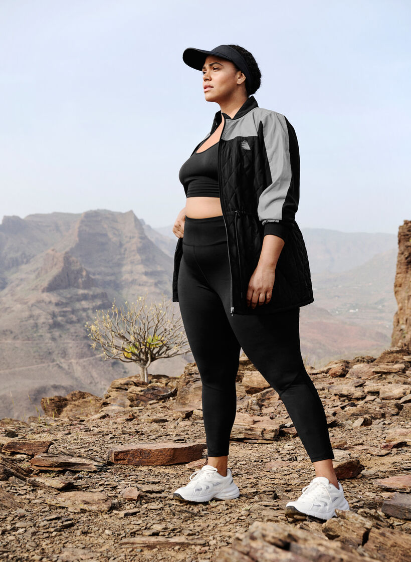 Reflective sports jacket with adjustable waist, Black w. Reflex, Image image number 1