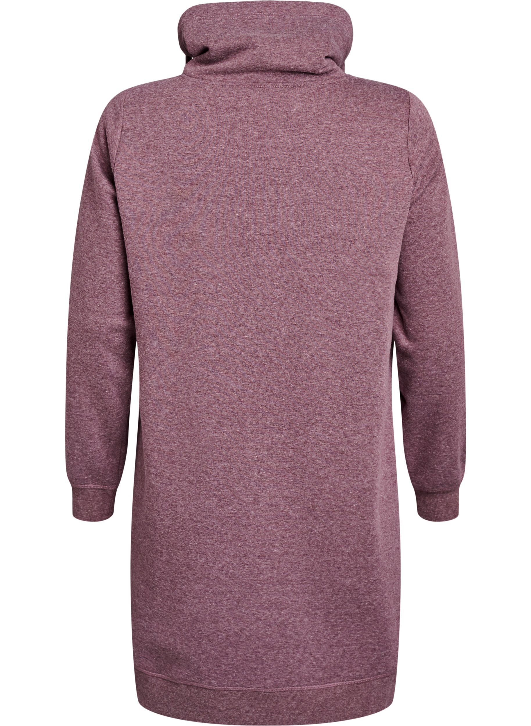 ZizzifashionShort sweatshirt dress with high collar and pockets, Red, Packshot image number 1