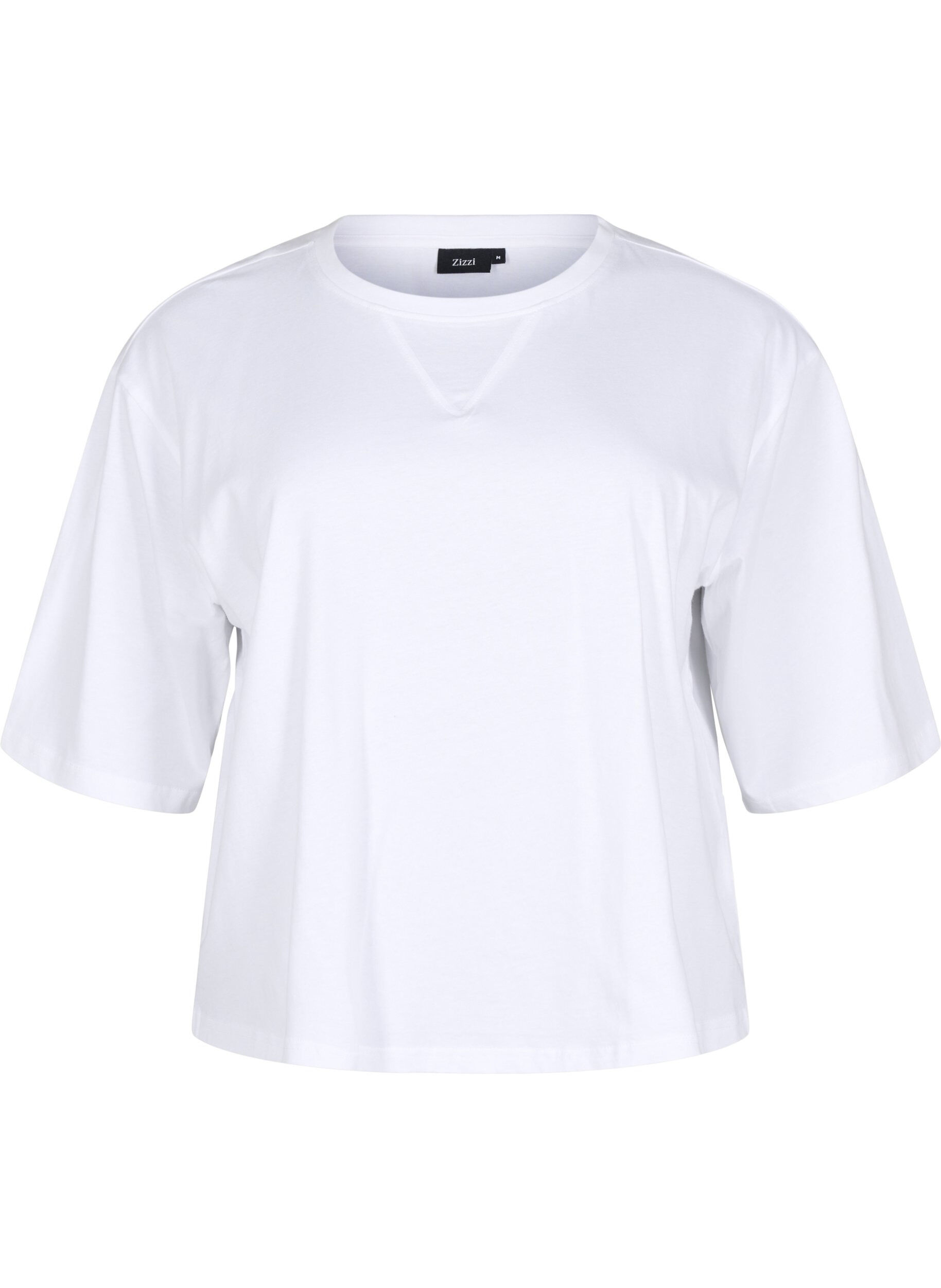 Zizzifashion Boxy T-shirt in organic cotton, White, Packshot image number 0