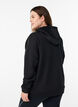 Scuba hoodie with zip and pockets, Black, Model image number 2