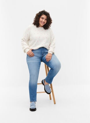 Emily jeans with slim fit and normal waist, Blue denim, Model image number 3