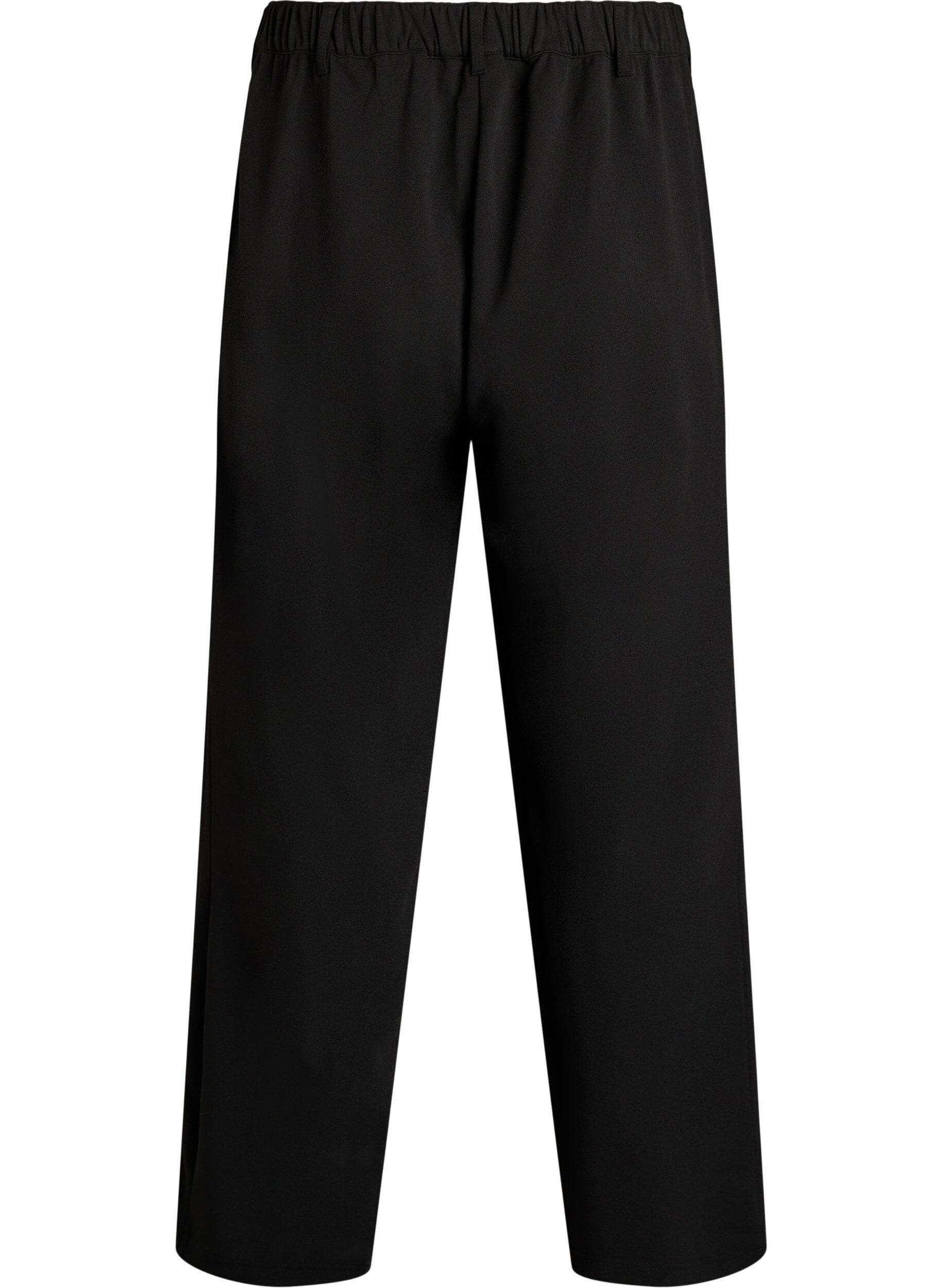 Zizzifashion High-waisted trousers with belt detail and gold buckle, Black, Packshot image number 1
