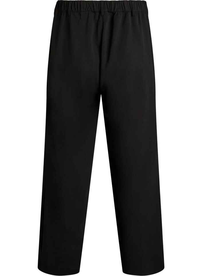 High-waisted trousers with belt detail and gold buckle, Black, Packshot image number 1