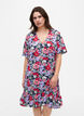 Floral wrap dress with short sleeves, Blue, Model image number 0