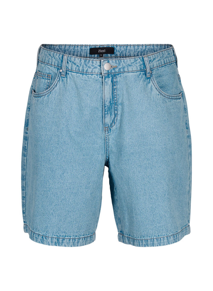 High waist denim shorts, Light Blue Denim, Packshot image number 0