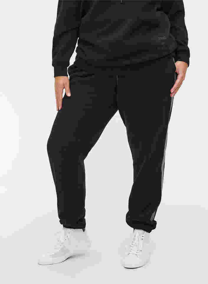 Sweatpants with a drawstring and pockets, Black, Model image number 2