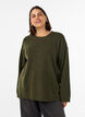 Loose knit sweater with prominent seams, Green, Model image number 0