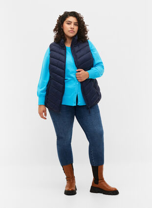 Short vest with zip and pockets, Navy Blazer, Model image number 2
