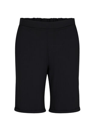 Shorts with elastic waist and pockets, Black, Packshot image number 0