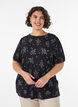 Patterned blouse with short sleeves, Black, Model image number 0