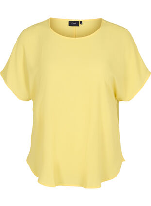 Blouse with short sleeves and a round neckline, Goldfinch, Packshot image number 0