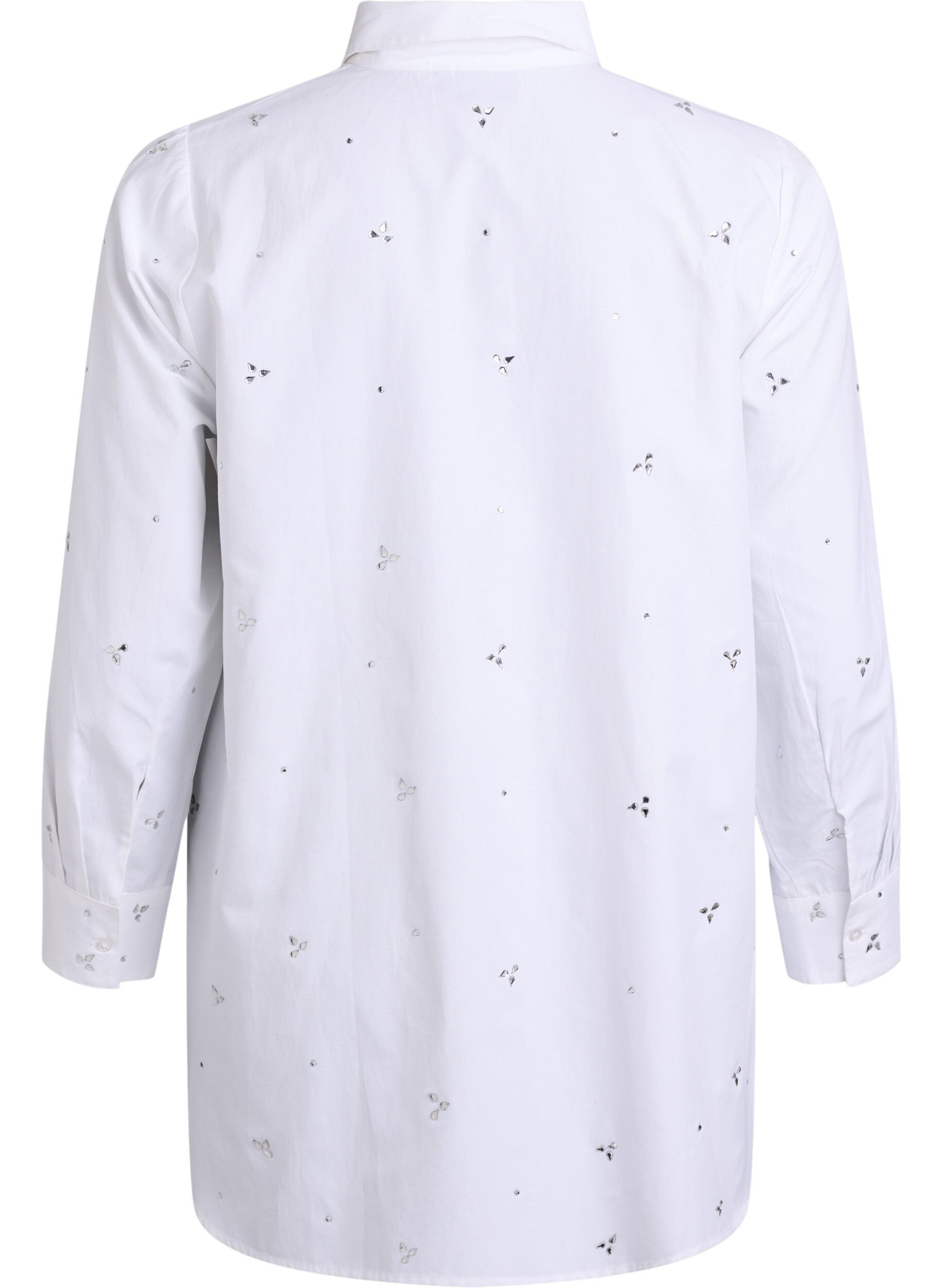 Zizzifashion Shirt with rhinestones, White, Packshot image number 1