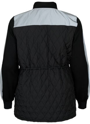 Reflective sports jacket with adjustable waist, Black w. Reflex, Packshot image number 1