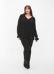 V-neck blouse with ruffle sleeves, Black, Model image number 3