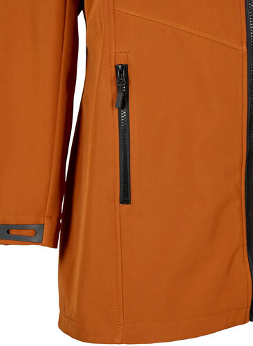 Short softshell jacket with pockets, Ginger Bread, Packshot image number 3