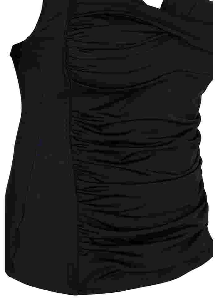 Tankini with a drape front, Black, Packshot image number 3