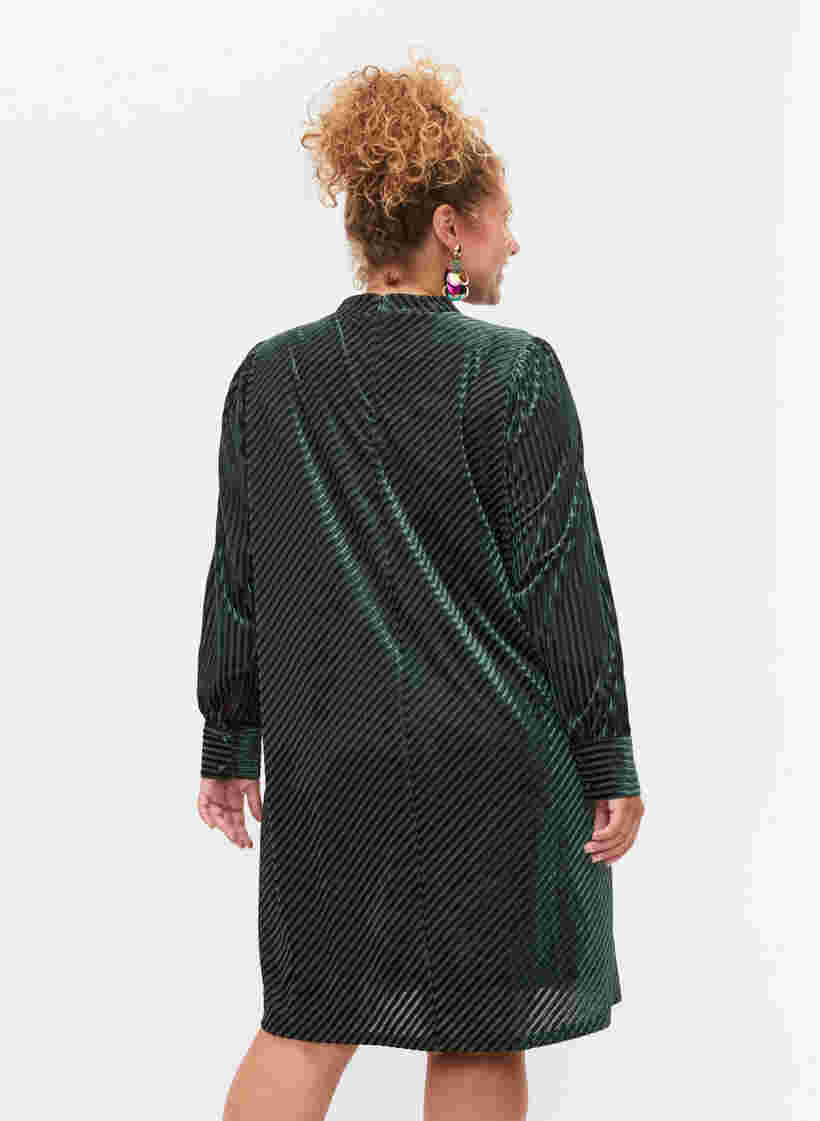 Textured dress in velour, Scarab, Model image number 1