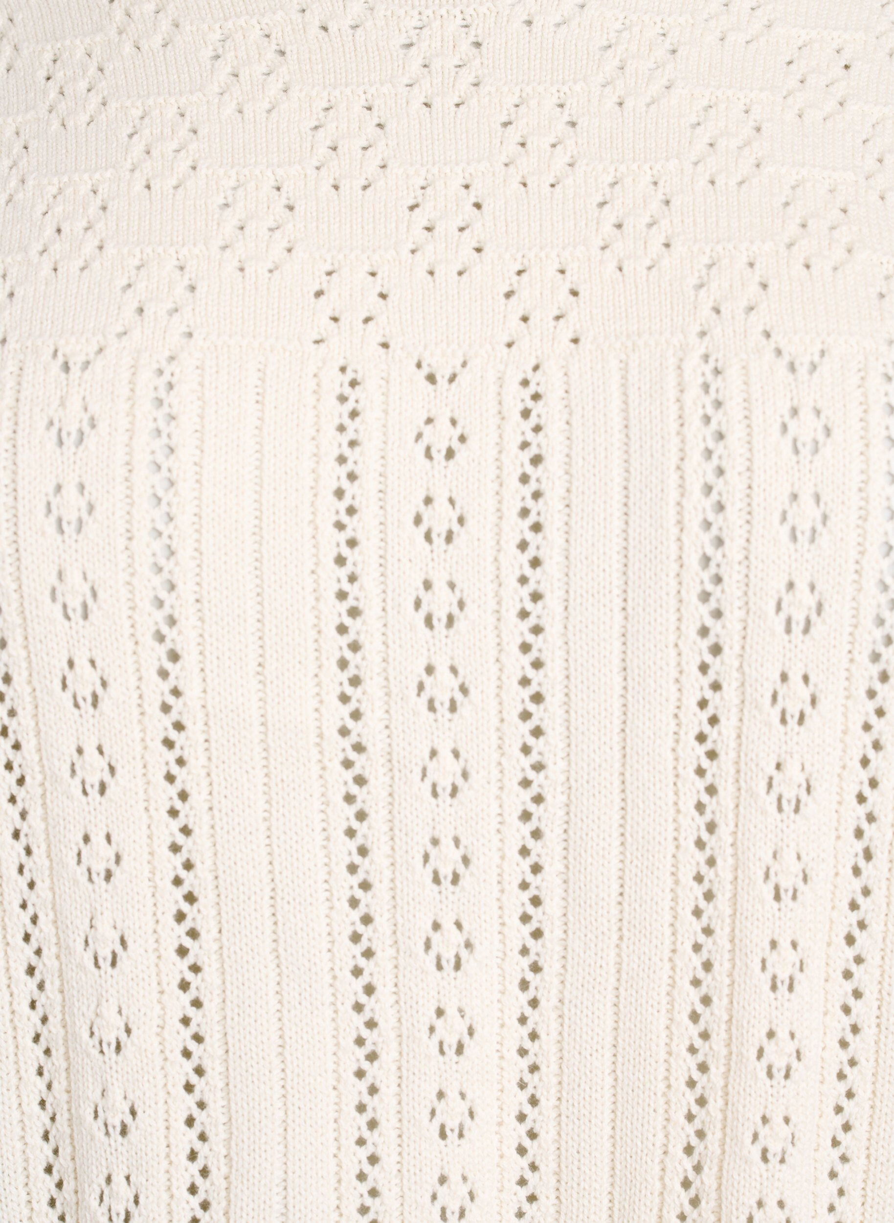 Zizzifashion Knitted top with eyelet embroidery and 3/4 sleeves, Beige, Packshot image number 2