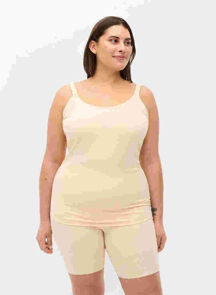 Light shapewear top with adjustable straps, Nude, Model image number 0