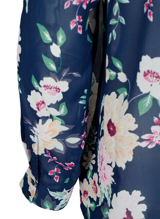 FLASH - Long sleeve shirt with floral print, Navy Flower, Packshot image number 3