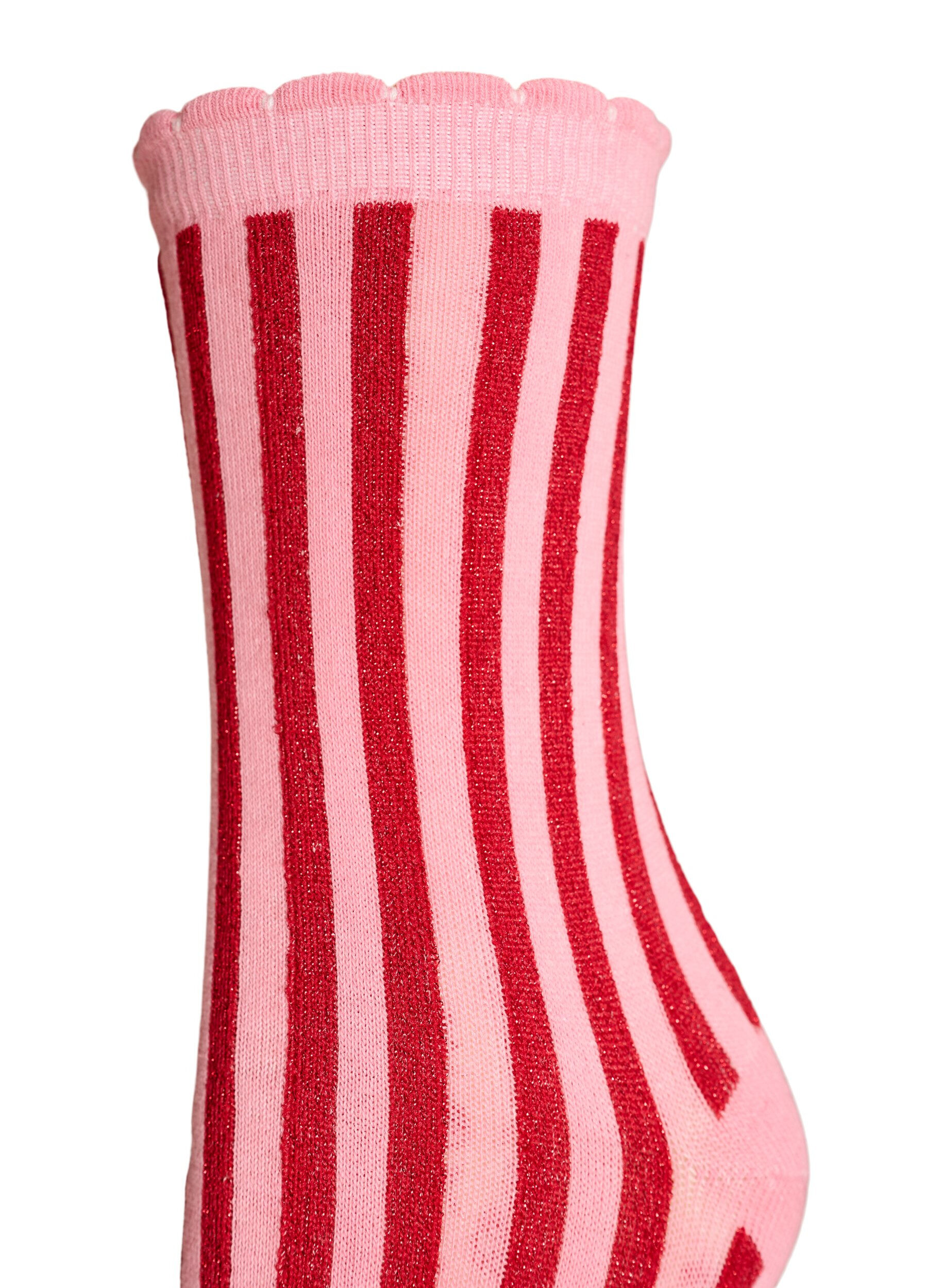 Zizzifashion2-pack Christmas socks, Pink, Packshot image number 3