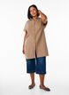 Long cotton muslin shirt, Brown, Model image number 1