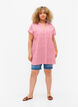 Short-sleeved cotton shirt with stripes, Beetroot P. Stripe, Model image number 2