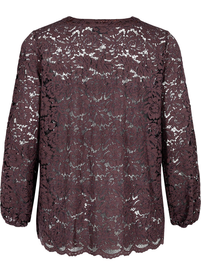 Lace shirt with A-shape, Fudge, Packshot image number 1