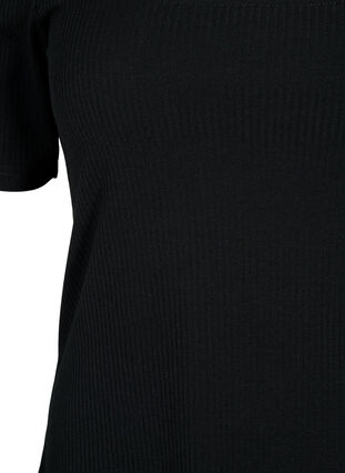Short-sleeved blouse with cut-out section, Black, Packshot image number 2