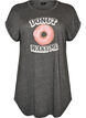 Short sleeve nightgown with text print, Black, Packshot image number 0