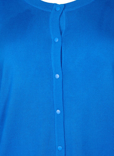 Viscose knit cardigan with buttons, Princess Blue, Packshot image number 2