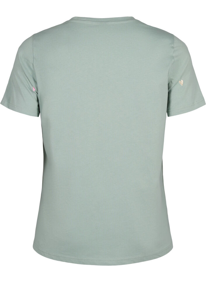 Organic cotton T-shirt with hearts, Chinois G. Love Emb., Packshot image number 1