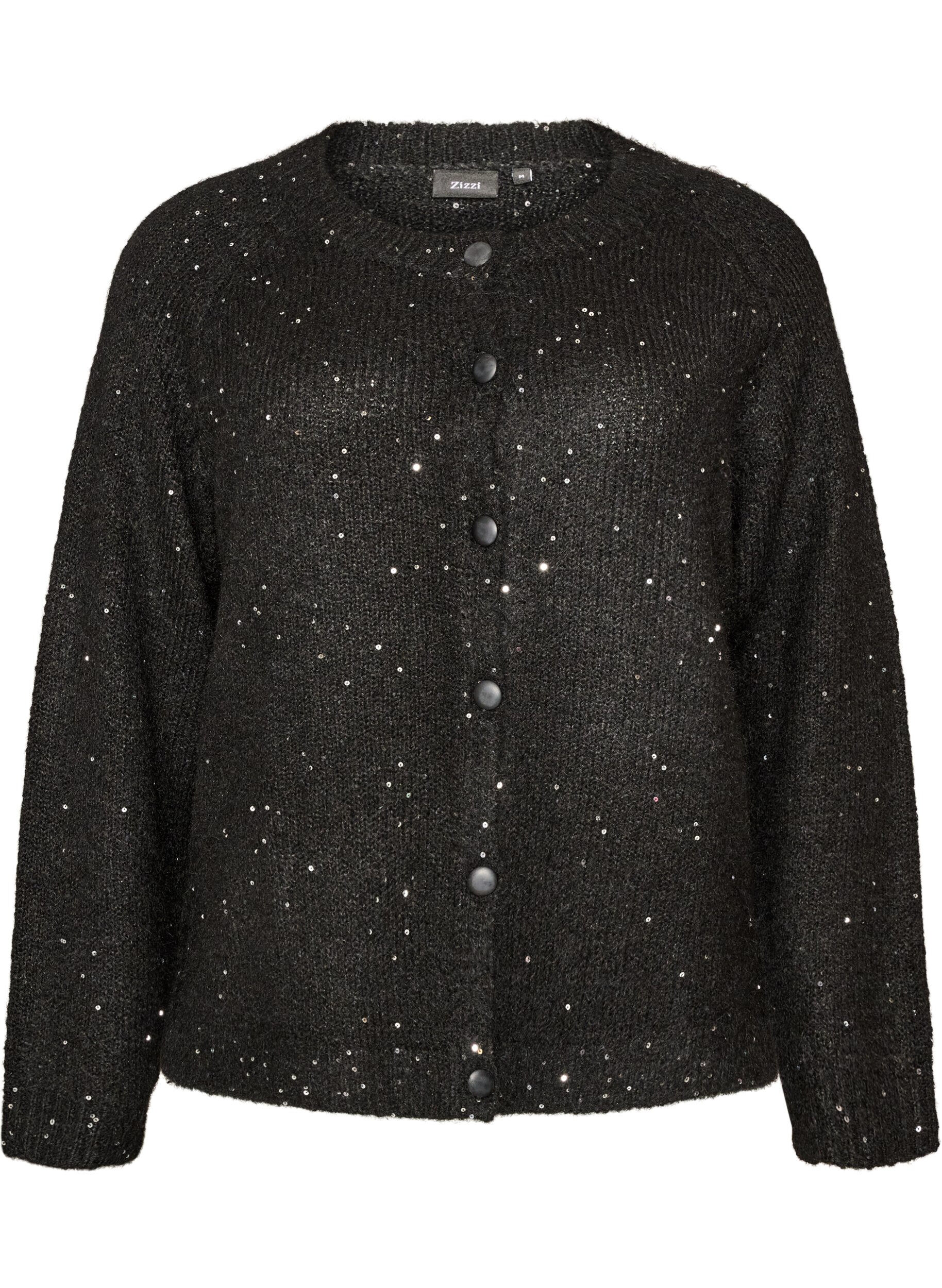 Cardigan with sequins and buttons