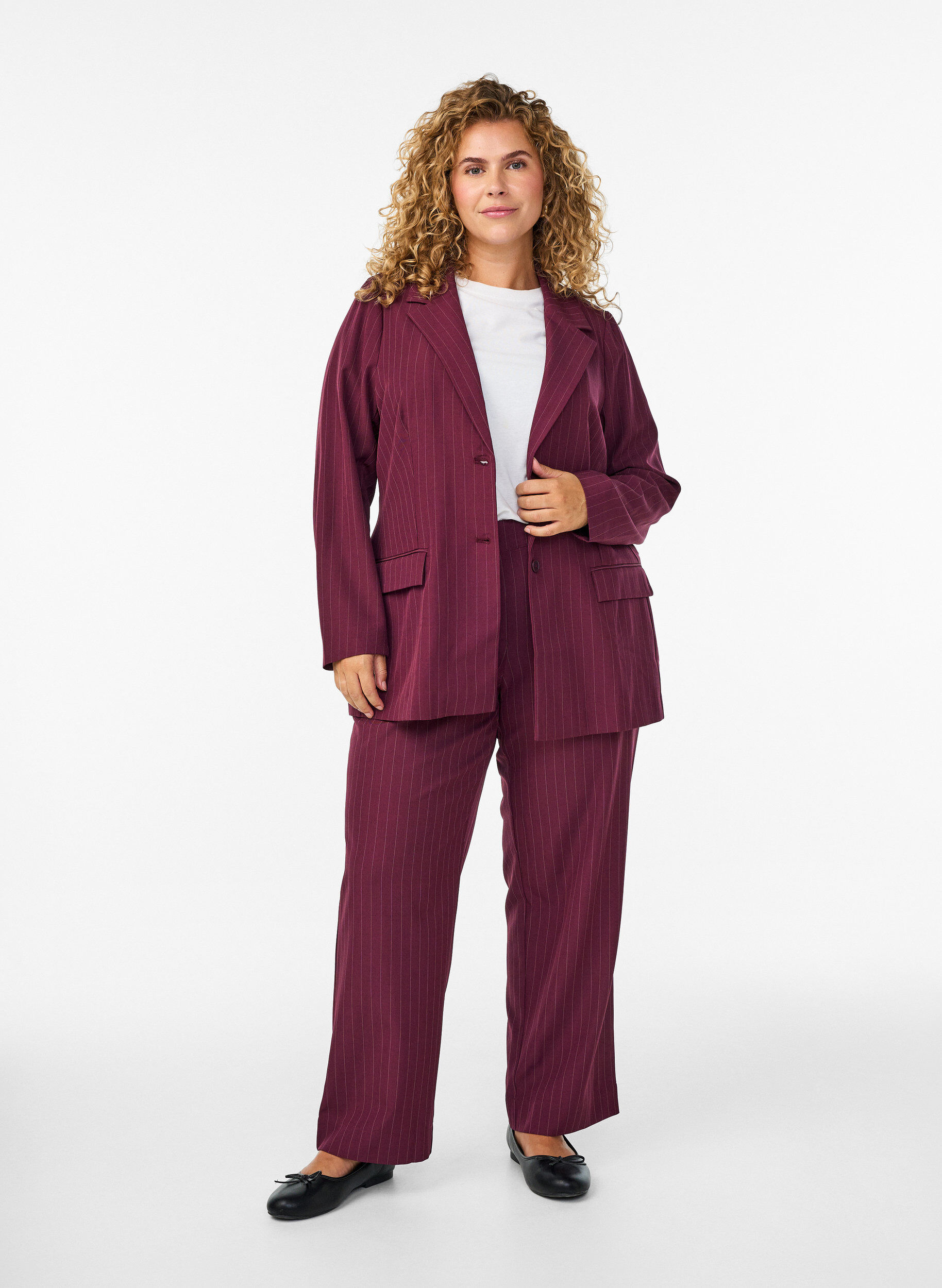 ZizzifashionBlazer with pockets and slits, Red, Model image number 1