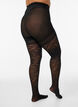 70 denier push-up tights with rose pattern, Black, Packshot image number 1