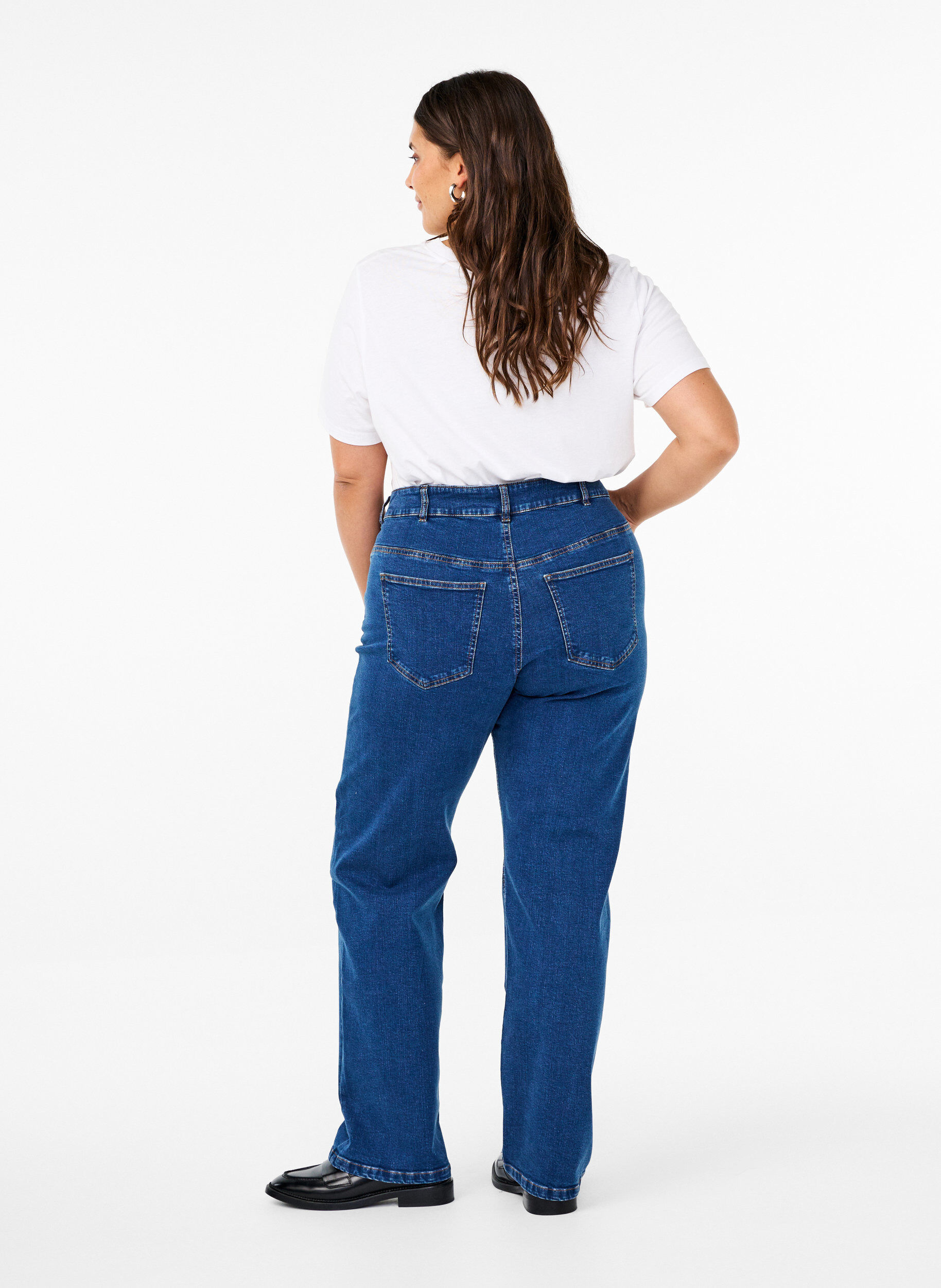 Zizzifashion High-waisted Gemma jeans with regular fit, Blue, Model image number 1